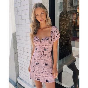 REALISATION PAR THE VENUS PINK NEWSPAPER DRESS DISCONTINUED
